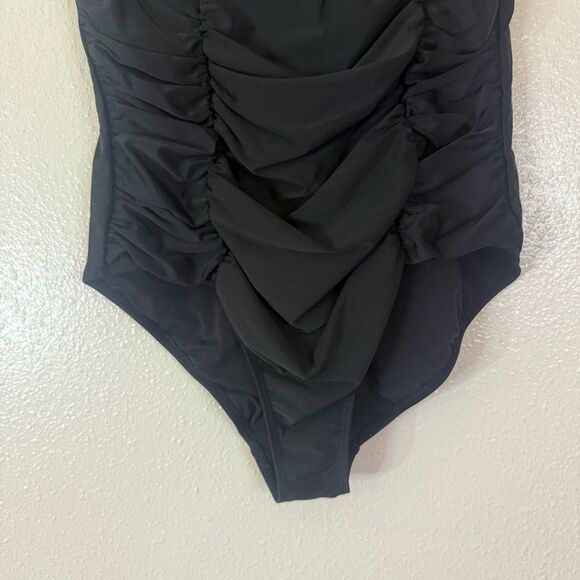 Torrid Black Ruched One Piece Swimsuit 1 - Picture 3 of 7